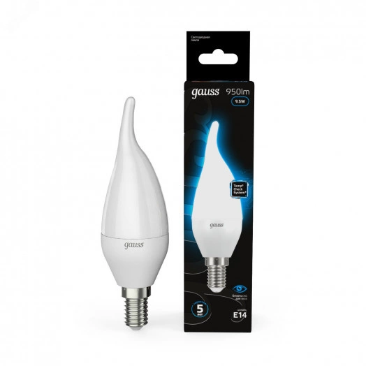 Лампа светодиодная LED 9.5 Вт 950 лм 6500К AC150-265В E14 свеча холодная  Black Gauss