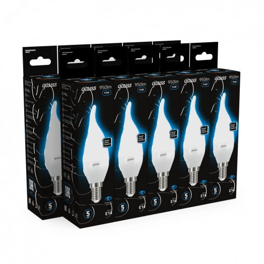 Лампа светодиодная LED 9.5 Вт 950 лм 6500К AC150-265В E14 свеча холодная  Black Gauss