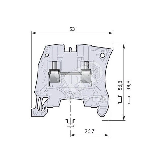 Клемма винтовая ZS6-BK 6мм.кв. черная