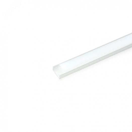 Профиль накладной алюминиевый белый 2м матовый экран 2 заглушки 4 крепежа для светодиодных лент Feron