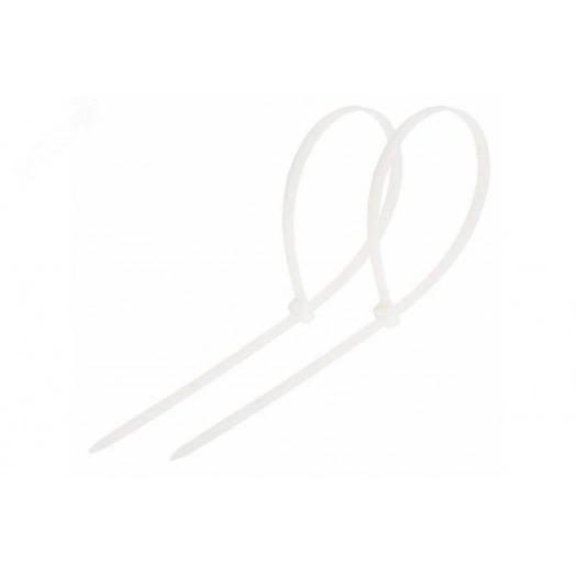 Хомут-стяжка кабельная нейлоновая 400x7,6 мм, белая, упаковка 100 шт, REXANT