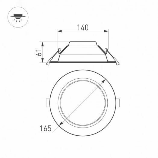 Светильник IM-CYCLONE-R165-18W Warm3000 (WH, 90 deg) (, IP40 Металл, 3 года)