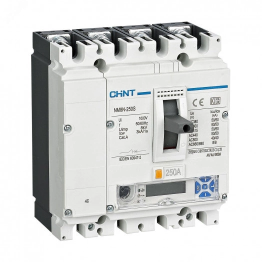 Выключатель автоматический NM8N-250R EM 4P 32А 150кА с электронным расцепителем, LCD