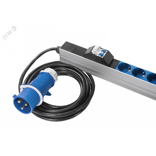 Блок розеток вертикальный, мониторинг, измерение, 1 фаза 32A, авт, 24S, 1820 мм, вх IEC 309, шнур 3 м