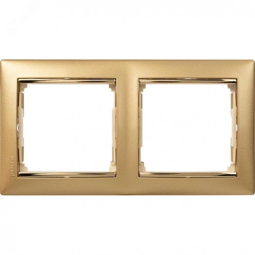 VALENA Рамка 2 поста горизонтальная матовое золото
