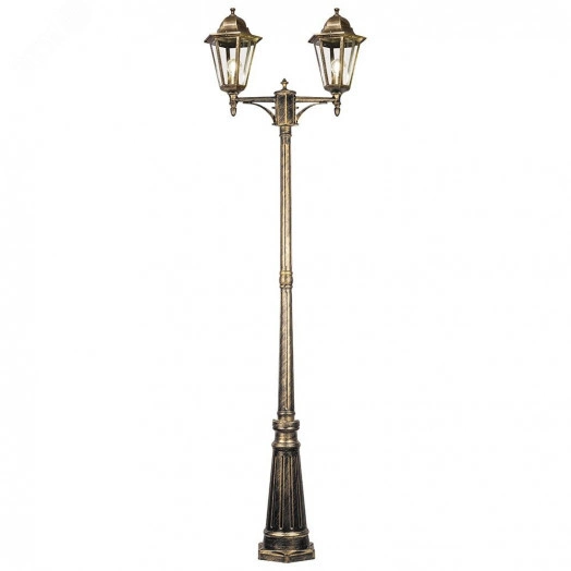 Светильник НТУ-2х100w столб-2,2м.Е27,IP44,чер.зол.Feron