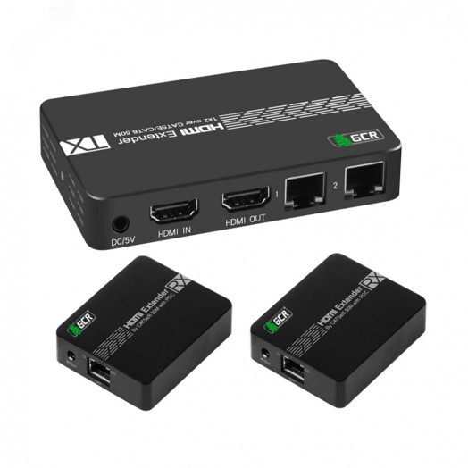 Хаб HDMI v1.4 через LAN кабель на 2 HDMI, до 50 м., удлинитель ИК