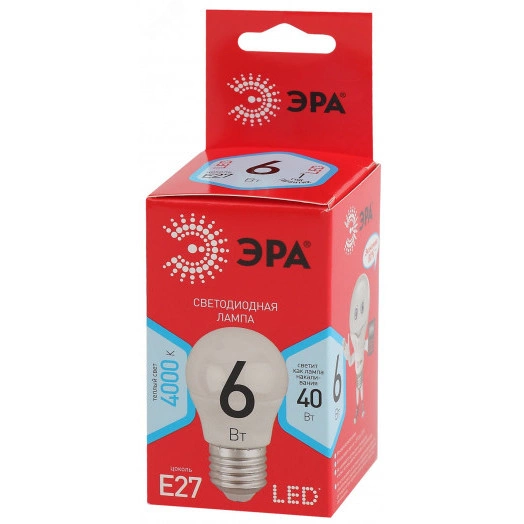 Лампа светодиодная LED P45-6W-840-E27(диод,шар,6Вт,нейтр,E27)