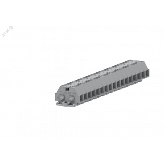 Клемма TB 2-2 с бок. подключ. с крепеж.фланцами, сечение 1,5 мм. кв., серая