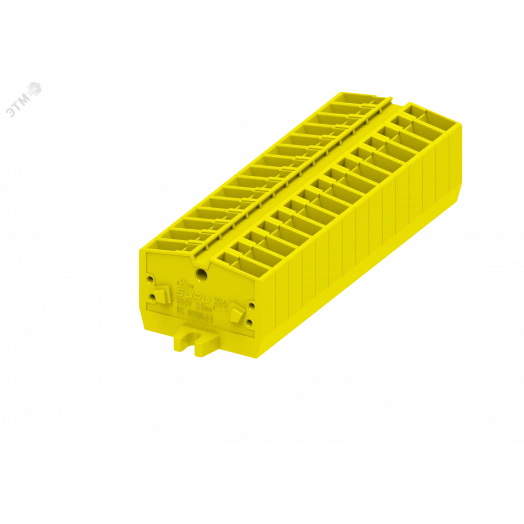 Клемма TB 1-1 бок. подключение с крепеж. фланцами, сечение 2,5 мм. кв., желтый.