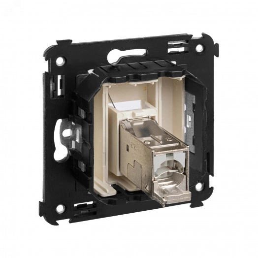 Avanti Компьютерная розетка RJ-45 в стену, кат.6 одинар  ая экранированная  Ванильная дымка