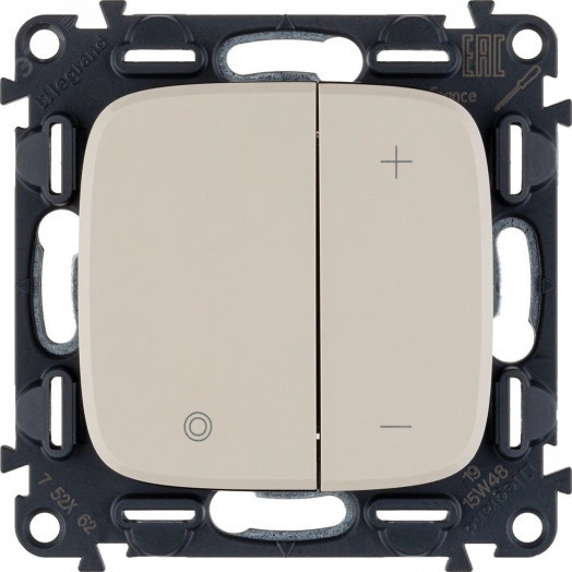 Valena ALLURE Светорегулятор кнопочный универсальный 400Вт без нейтрали С лицевой панелью Слоновая кость