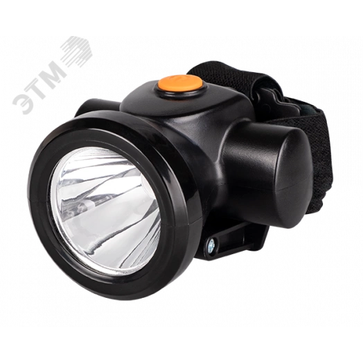 Фонарь налобный 3Вт 130Лм ABS-пластик нейлон 2 режима работы 4 часа работы в ярком режиме заряд адаптер 220В в комплекте IP54