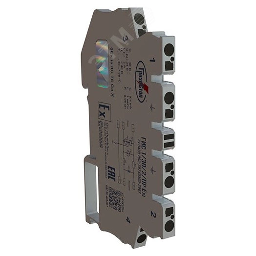 УЗИП для защиты слаботочных сетей ГИС 1/30/2/ПР Exi Uо - 30 В, IL - 2 А, In (8/20) - 5 кА, искробезопасная цепь, пружина