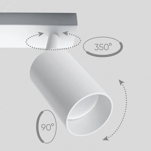 Светильник ДБО 3хGU10 без ламп наклонный белый