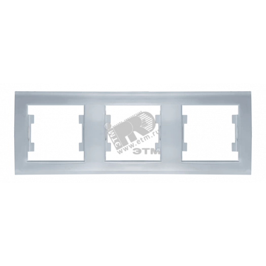 Рамка 3 поста Бриллиант горизонтальная серебро