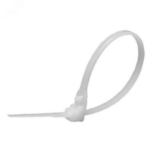 Хомут нейлоновый многоразовый 4x150мм, белый (100шт в упак)