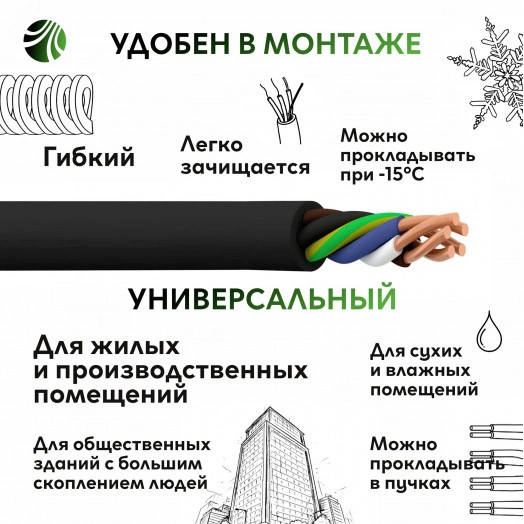 Кабель силовой ВВГнг(А)-LSLTx 5х6 ТРТС