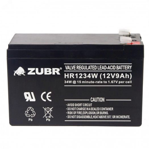 Аккумуляторная батарея ZUBR HR1234W 12V9Ah