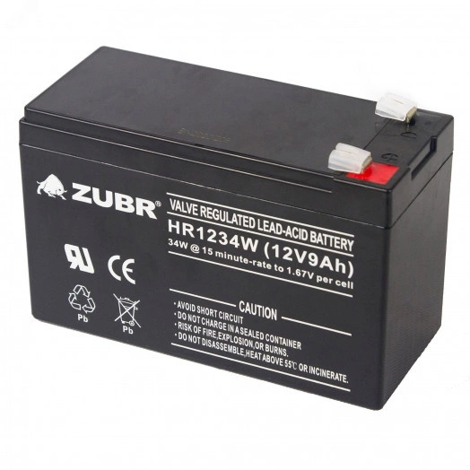 Аккумуляторная батарея ZUBR HR1234W 12V9Ah