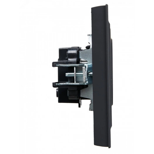 BRITE Розетка 1 пост без заземления без защитных шторок 10А в сборе РСР10-1-0-БрГ графит IEK