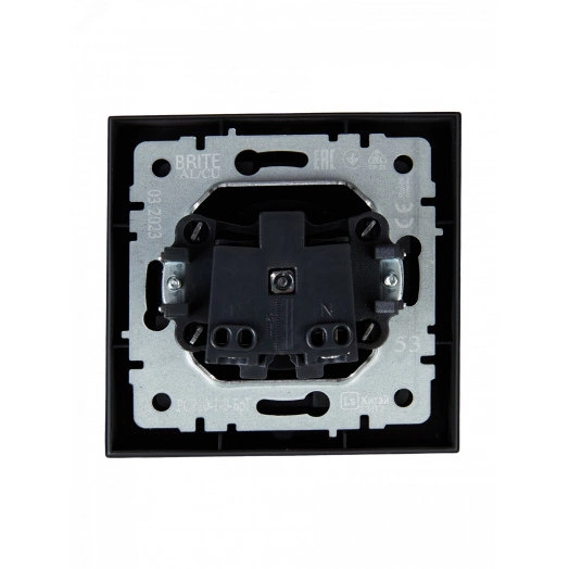 BRITE Розетка 1 пост без заземления без защитных шторок 10А в сборе РСР10-1-0-БрГ графит IEK