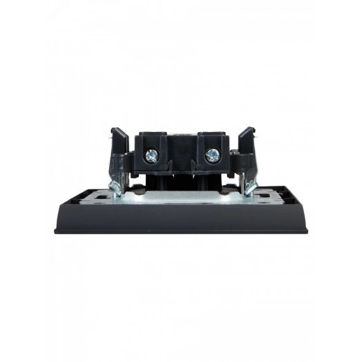 BRITE Розетка 1 пост без заземления без защитных шторок 10А в сборе РСР10-1-0-БрГ графит IEK