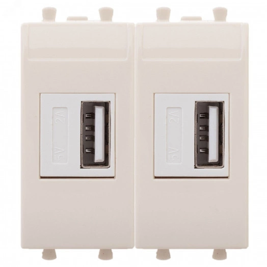 Avanti USB зарядное устройство ''Ванильная дымка'', 2.1А, 2 модульная