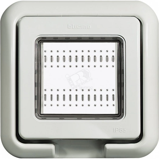 Крышка влагозащитная IP55 Idrobox серый RAL7035 2 модуля