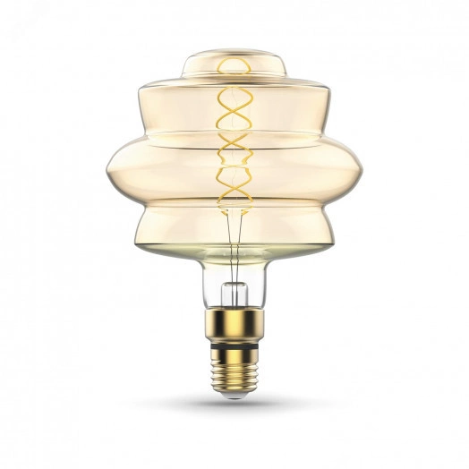 Лампа светодиодная филаментная LED 8 Вт 560 лм 2400К AC185-265В E27 BD180 теплая золотистая колба Black Filament Gauss