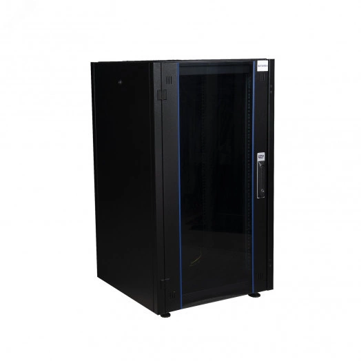 Шкаф нап. 19', 26U 600х600, перед. дв. стек, задн. стен., мет, чер. DATAREX