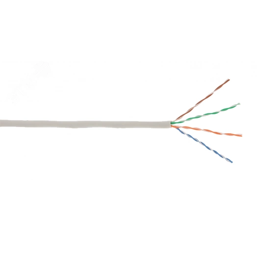 Кабель U/UTP 4 пары, Кат.5e, одножильный, CCA, внутренний, PVC, серый, 305м