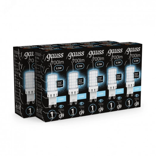 Лампа светодиодная LED 5.5 Вт 560 лм 4100К AC185-265В G9 капсула нейтральный керамическая Black Gauss