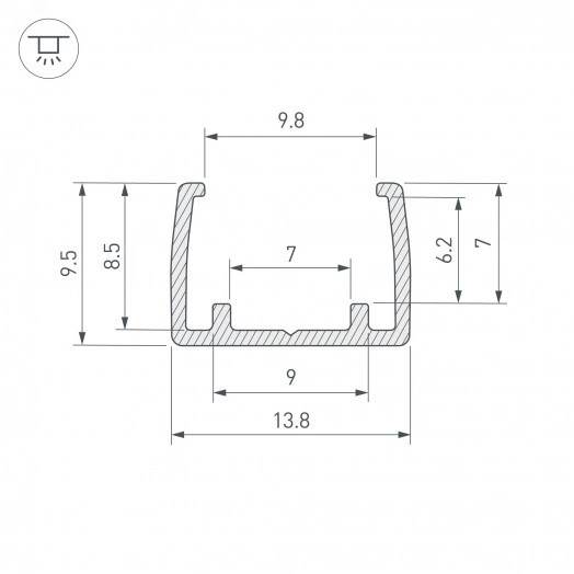 Профиль COB-GERM-8-L1000 (ARL, Пластик)