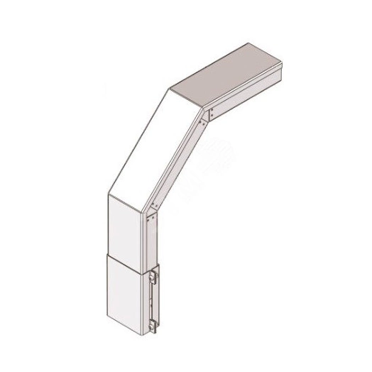 Короб для поворота трассы вниз на 90 У1108 150х100-90х1,5 УТ1,5, оцинкованный лист(толщина покрытия10...18мкм), S1,5