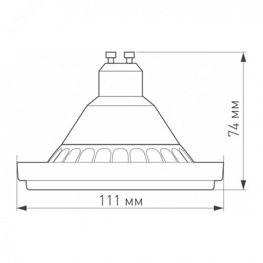 Лампа AR111-UNIT-GU10-15W-DIM Warm3000 (WH, 24 deg, 230V) (ARL, Металл)