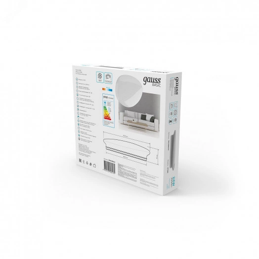 Светильник светодиодный LED НПС ДБО 24 Вт 4000К d370х90 мм IP20 Space Stone Basic Gauss