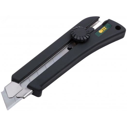 Нож технический 25 мм усиленный, эластичн.корпус, с вращ.прижимом ''Профи''