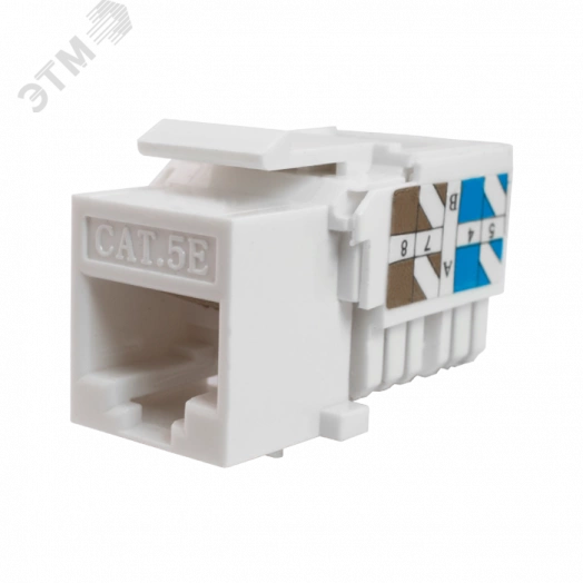 Keystone Jack 8P8C (RJ-45), UTP, Cat.5e. инструментальная заделка, белый