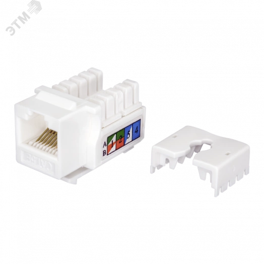Keystone Jack 8P8C (RJ-45), UTP, Cat.5e. инструментальная заделка, белый