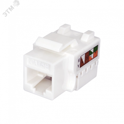 Keystone Jack 8P8C (RJ-45), UTP, Cat.5e. инструментальная заделка, белый