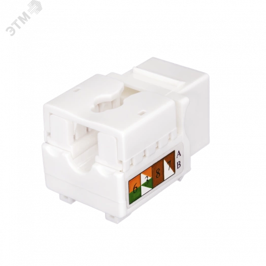 Keystone Jack 8P8C (RJ-45), UTP, Cat.5e. инструментальная заделка, белый