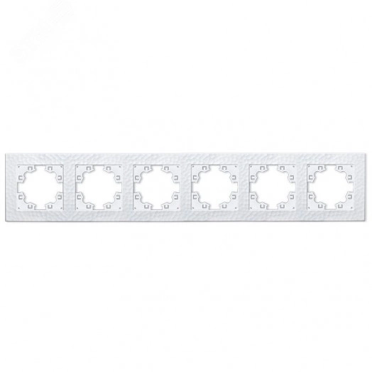 Рамка фактурная 6 постов универсальная UNIVersal Афина белая (еврослот)