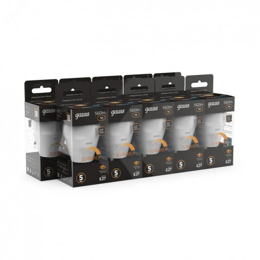 Лампа светодиодная LED 7 Вт 560 лм 3000К AC150-265В E27 шар P45 теплая диммируемая Black Gauss