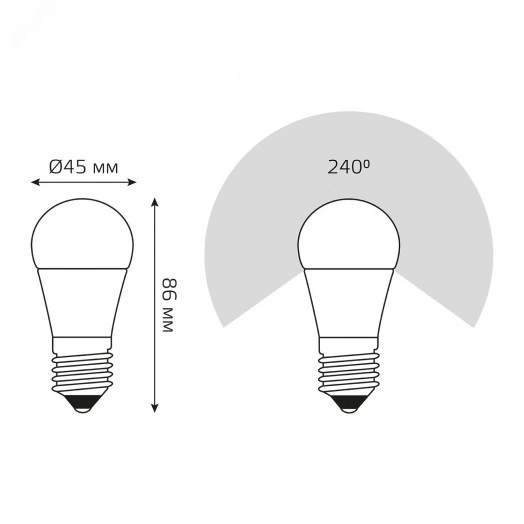 Лампа светодиодная LED 7 Вт 560 лм 3000К AC150-265В E27 шар P45 теплая диммируемая Black Gauss