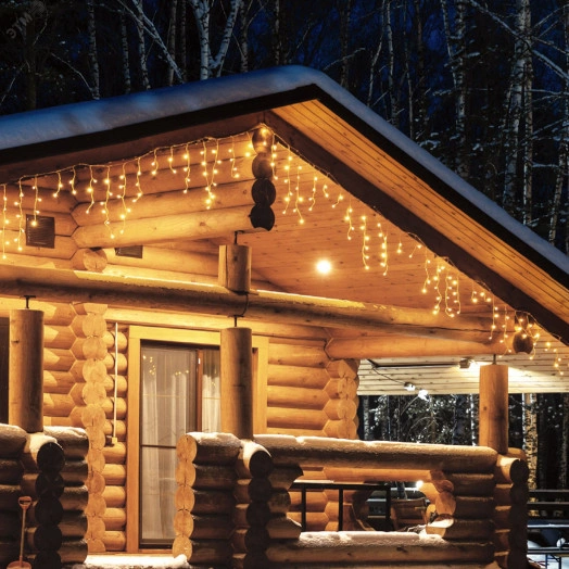 Бахрома светодиодная с эффектом мерцания 10м Соединяемая 480 светодиодов Теплый белый свет Провод прозрачный ULD-B10005-480/TTK WARM WHITE IP44 ТМ Uniel