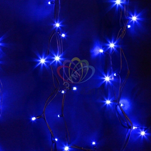 Гирлянда Нить Дюраплей 20 м, постоянное свечение, черный каучук, 230В, Синий