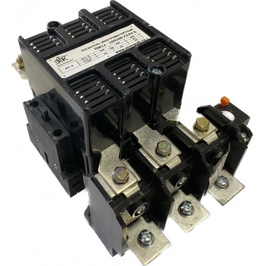 Пускатель электромагнитный ПМ12-100200 УХЛ4 В, 220В/50Гц, 2з+2р, 100А, нереверсивный, с реле РТТ-325 85-115А, IP00,  (ЭТК)