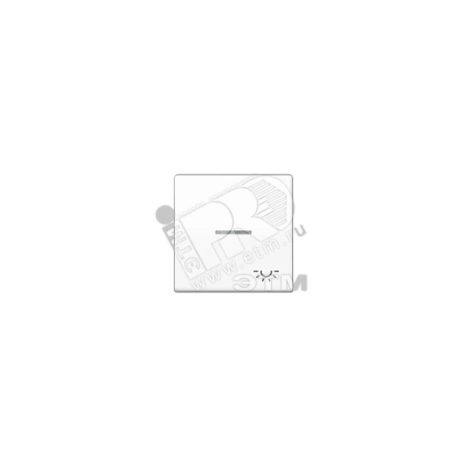 Клавиша для выключателя с окошком для подсветки и символом  свет   белая