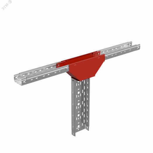 Т-ответвитель переходник 50х100-300 мм верт. c разворотом трассы на 90 гр. ПЛЮС (нижняя часть больше исходной) HD